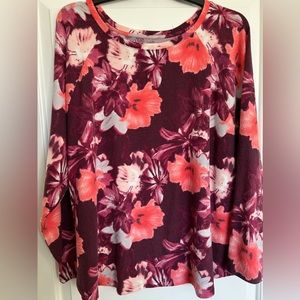 St John’s Bay activewear plus size 3X Merlot wTropical flowers.